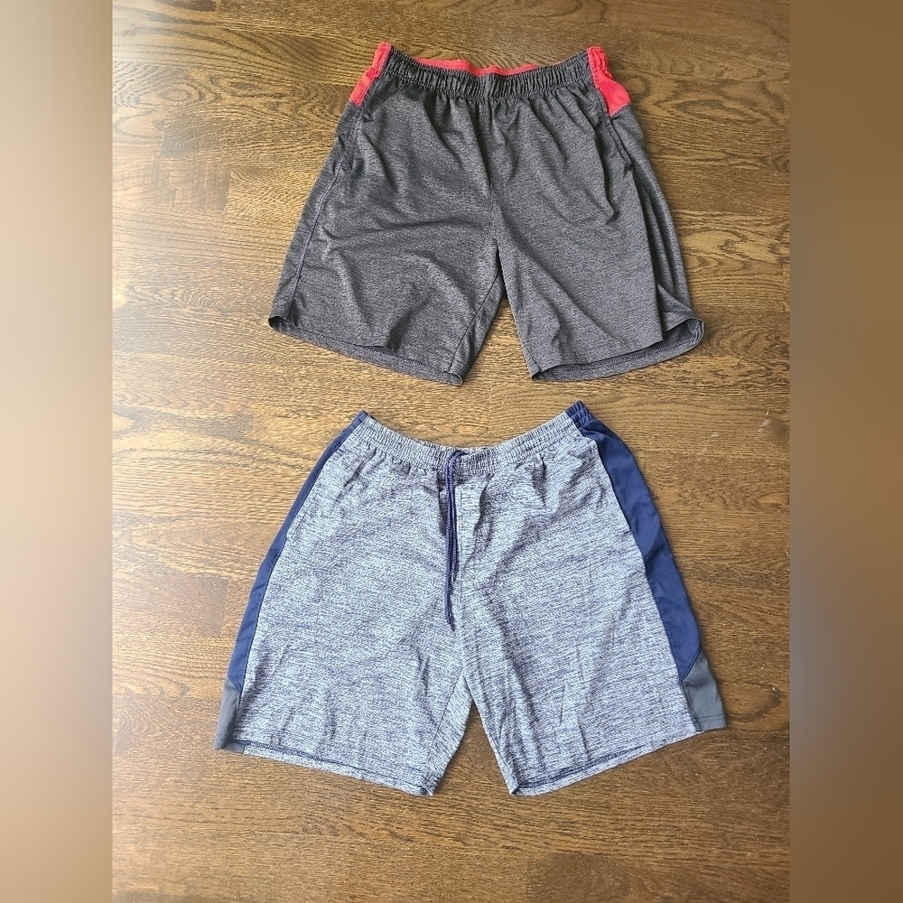 Reebok /Tek Gear Gray and Blue Athletic Shorts Set of 2